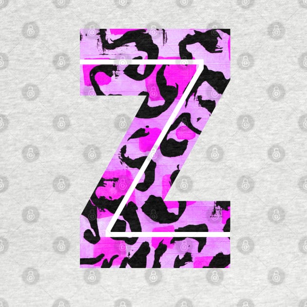 Letter Z Watercolour Leopard Print Alphabet by Squeeb Creative